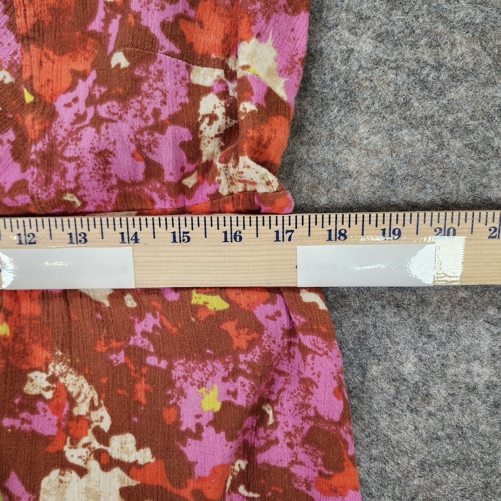 Eddie Bauer‎ A-line Dress Women P12 Pink Orange Cap Sleeve Beachy Boho Floral - Picture 5 of 12